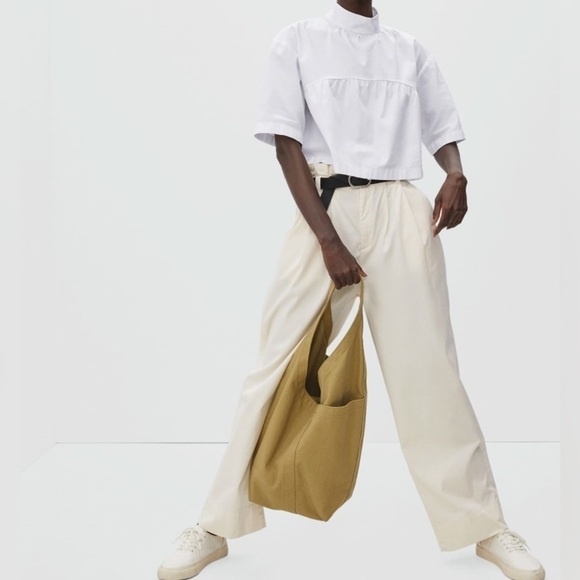 Everlane The Tiered Mockneck White Top Small - Picture 4 of 10